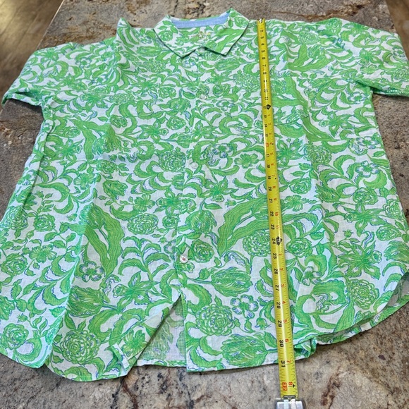 Lilly Pulitzer Addison Green Floral Men's Shirt - Picture 4 of 7